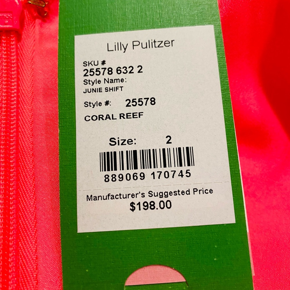 Lilly Pulitzer Junie Shift Dress 👗 In Coral Reef SZ 2 NWT - Picture 10 of 15
